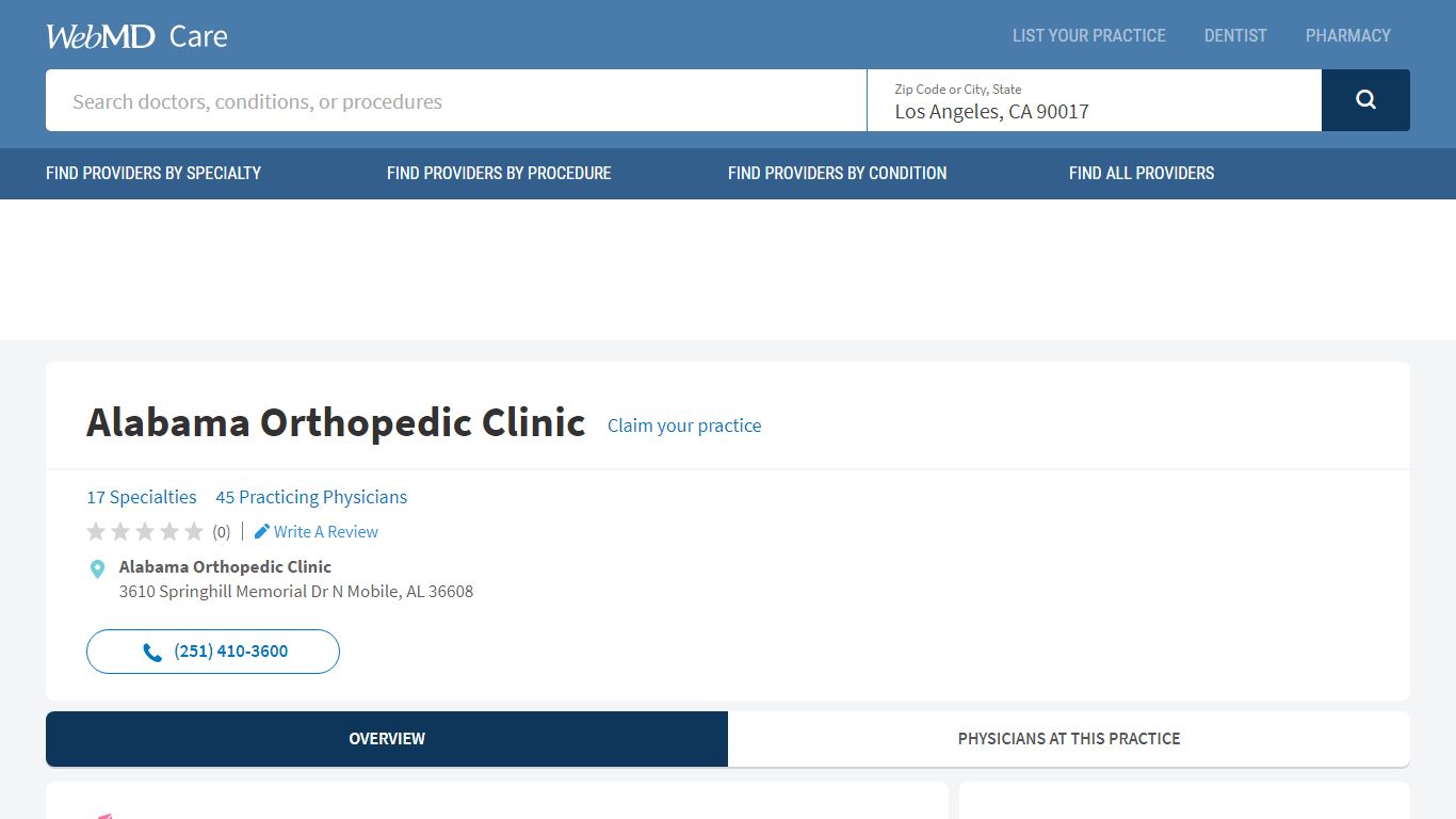 Alabama Orthopedic Clinic in Mobile, AL - WebMD