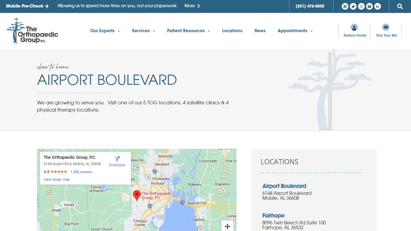 Airport Boulevard | The Orthopaedic Group, P.C.